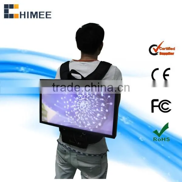 23.6inch full hd led screen backpack portable digital audio advertising player