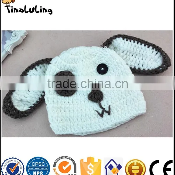 NPT22 Tinalulingwhite and Brown Colors Dog Design Handmade Knitting Suit Newborn Baby Photography Props photo-3