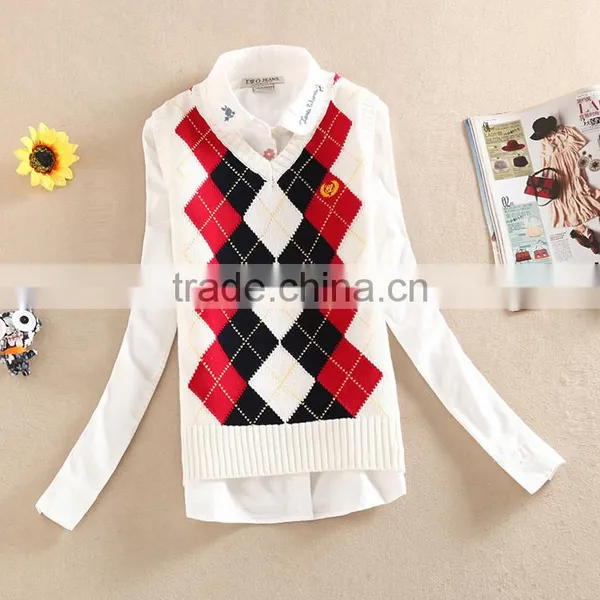 Child Sweater as School V-neck Uniformv Pullover Sweater photo-3