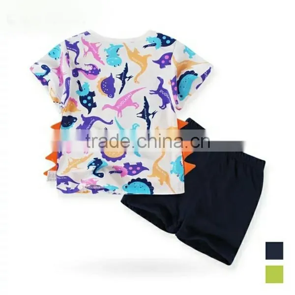 2016 Hot! New Arrival High Quality Boys Clothing Sets With Dinosaur Printed photo-4