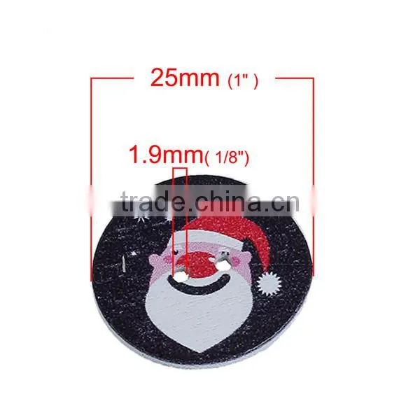 Wood Sewing Buttons Scrapbooking 2 Holes Oval At Random Christmas Pattern photo-2
