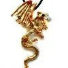 Pewter Gold Dragon Pendant Necklace