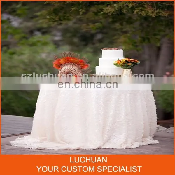 Party Decoration Big Sequins White Table Cloth photo-3