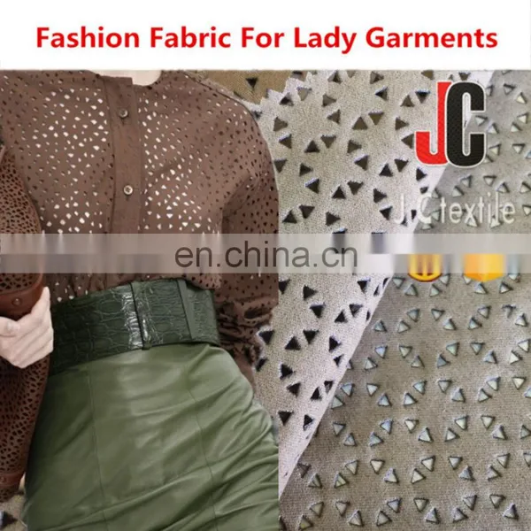 K12574 Shaoxing JC Textile Wholesale Knit P/D Suede Punch Fabric