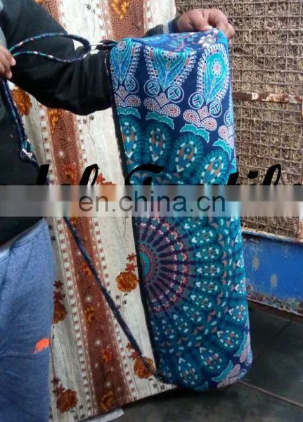 Indian Handmade-Mandala-Cotton-Yoga-Mat-Bag-with-Shoulder-Strap YOGA MAT BAG ~ Hand Created ~ Mandala Yoga Bag photo-2