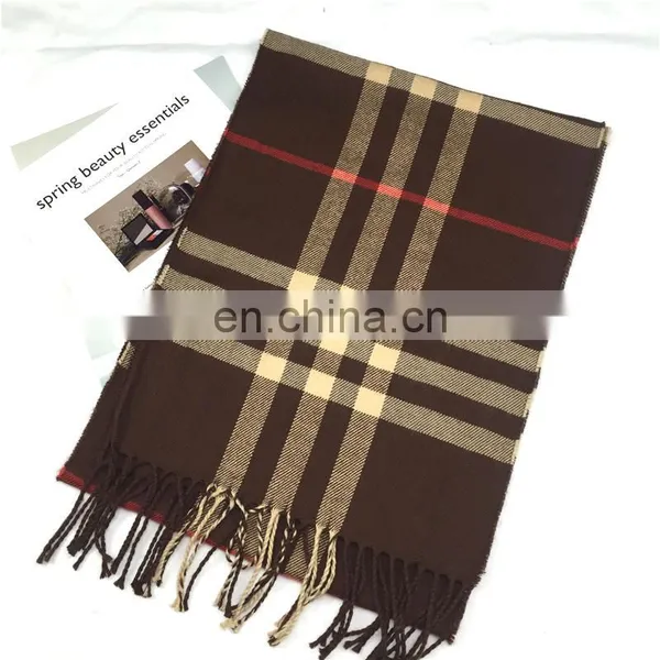 Spain Style Checked Design Fashion Brand Scarf photo-3