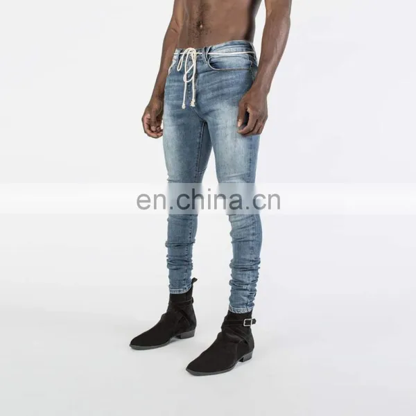 DiZNEW Italian Mens Strange Straight Leg Fit Stylish Jeans Men photo-2
