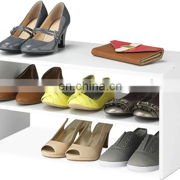 Wholesale Modern Indoor Wood Living Room Bathroom Storage Shelf Wooden 2 Tier Shoe Racks photo-5
