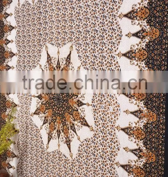 Indian Tapestry Cotton Brown Floral Print Vintage Wall Hanging Tapestries Throw Mandala Print Bedsheet photo-2