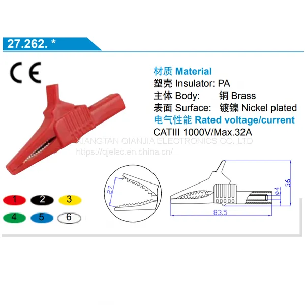 Crocodile Clip With 4mm Scoket Brass Alligator Clips 27.262 photo-2
