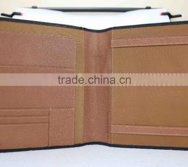 Wholesale High Quality Custom Zip A4 Size Genuine Saffiano Leather Office File Bag Document Folder Notebook photo-4
