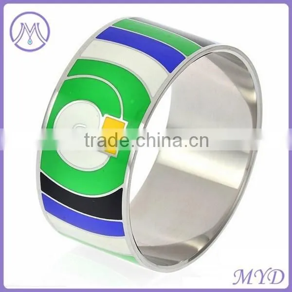 European Fashion Stainless Steel Enamel Cloisonne Bangle photo-3