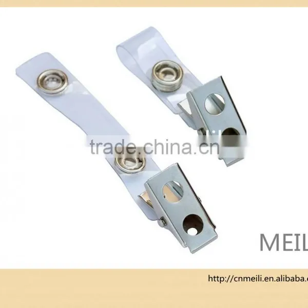 Metal Id Card Holder Badge Belt Clamps Clip