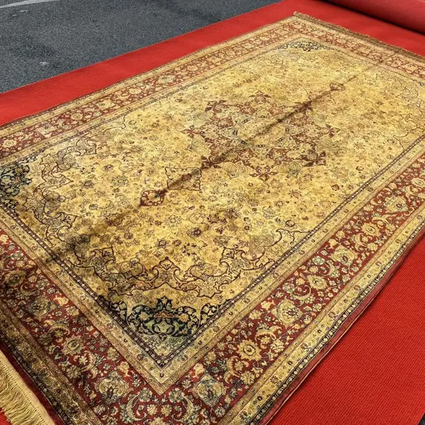6x9 ft Antique Handmade Silk Collection Persian Carpet and Rug photo-2