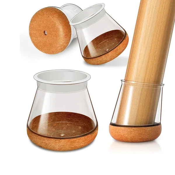 Chair Leg Floor Protectors, Silicone Chair Leg Caps, Round Covers for Hardwood, Protect Wooden Floors From Scratches and Noise photo-5