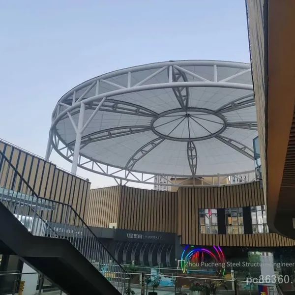 etfe air cushion membrane structure roof, 1050 pvdf membrane tube truss toll stations, gas stations, and charging station canopies, ptfe for sports exhibition venues, high-speed railway station platforms, and waiting halls