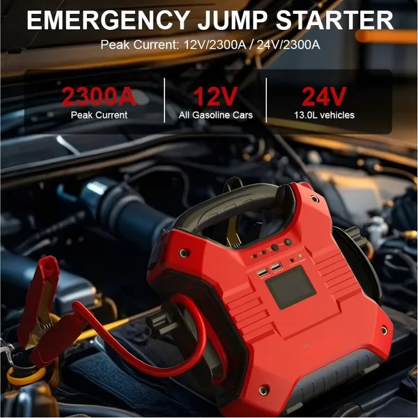 1200/600A 12/24V Jump Starter Power Pack Lithium-ion Phosphate (LiFePo4) photo-2
