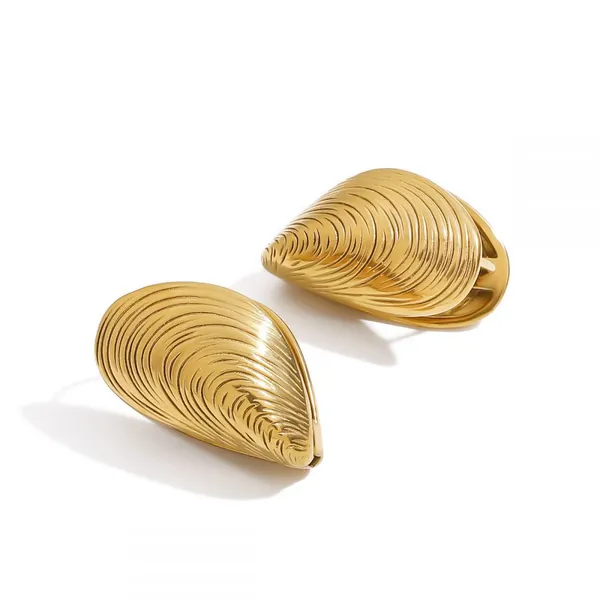 Tarnish Resistant Gold Plated Earrings - High Quality Stainless Steel Fashion Jewelry photo-5