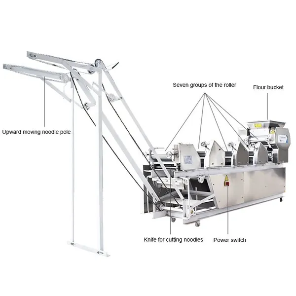 SN-QDMECH Professional Food Plant Raw Dough Noodle Production Machine Commercial Pasta Press Ramen Noodle Maker photo-2