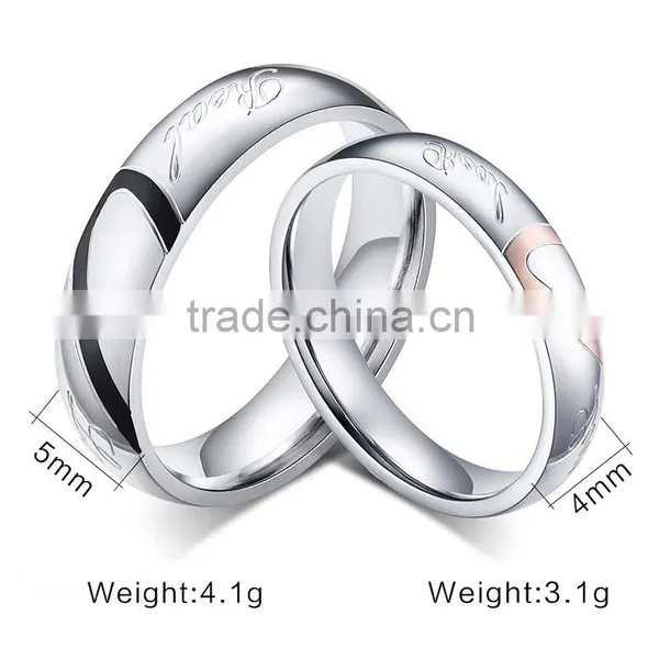 Fashion Ring New Stainless Steel Ring Alloy Ring Wedding Ring Silver Wedding Ring Couple Ring