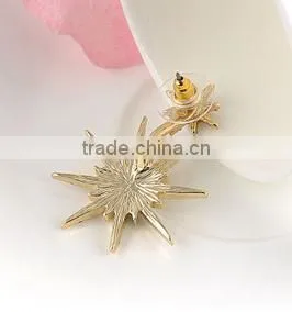 Wholesale Simple Designs 18k Gold Flower Stud Earring Models photo-5