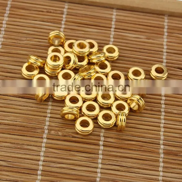 JS1218 Gold Silver Double Disc Rondelle Spacer Beads,hot Bracelet Jewelry Finding Supplies Quality Choice photo-3