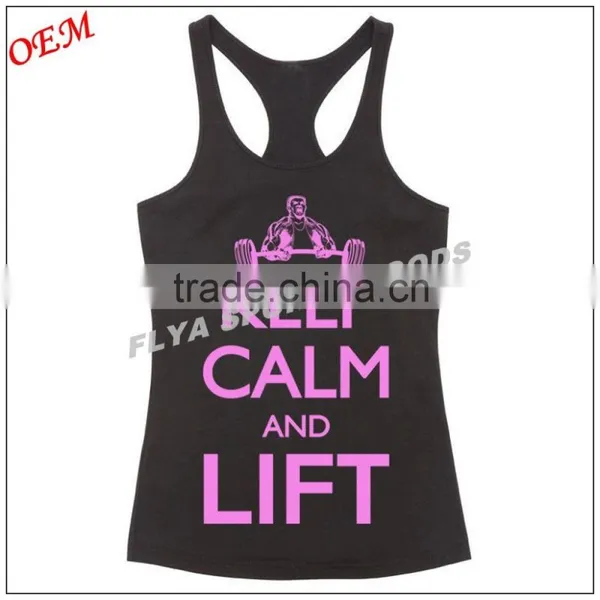 Ladies Cotton/elastane Racer Back Sexy Gym Singlet Tops Quality Choice photo-3