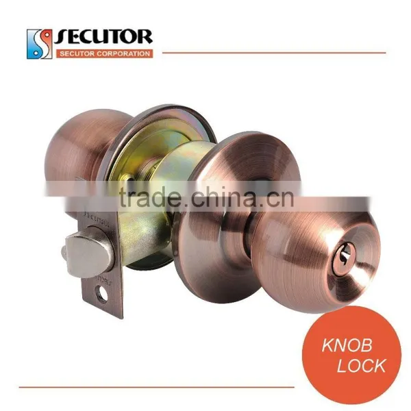 Passage Antique Copper Round Knob Door Lock photo-3