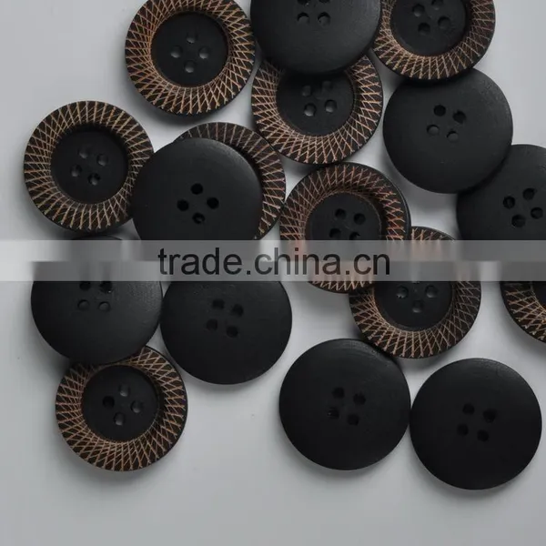 Sedex Audited Factory 2 Pillar Laser Engraved Logo 4 Holes Wooden Button photo-4