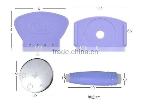 New Saloon Express Stamping Kit 5 Pcs Round Disc + Stamper+scraper photo-2