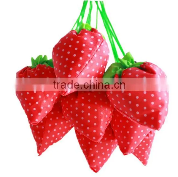 Hogift Lot Several Colors Foldable Strawberry Shopping Bag Wholesale photo-2