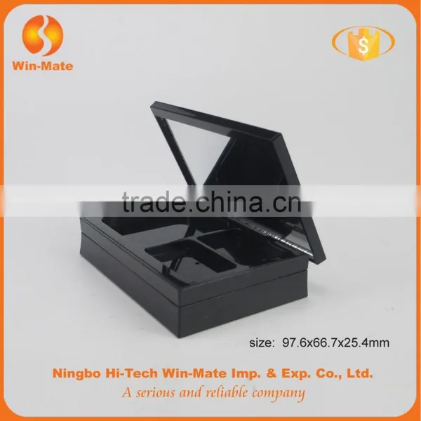 Factory Promotion! 2 Layer Foldable 5 Color Black Large Eyeshadow Palette Box With Mirror photo-3
