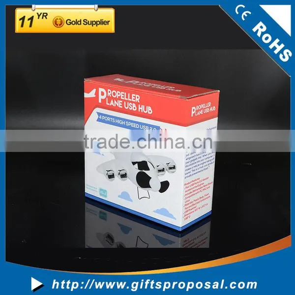 USB 2.0 Interface Type Airplane Shape USB Hub With Fan 4 Port USB Hub photo-2