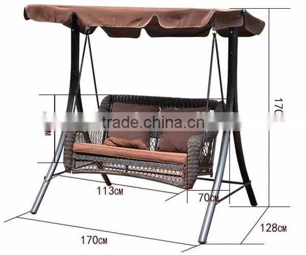 Durable Rattan Swing Chair With Oxford Canopy