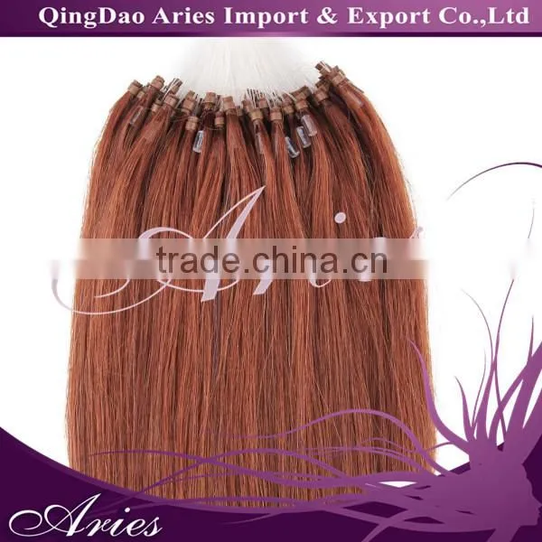 Top Quality 18" Ombre Two Colors Natural Silky Straight Micro Loop Ring/Beads Hair Extension#12/20 photo-4