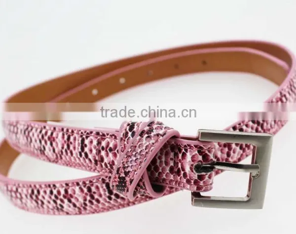 Women's Casual Belt With Fuax PU Leather and Small Silver Buckle photo-5