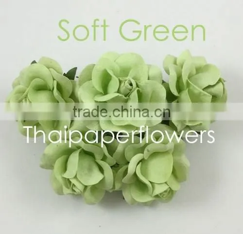 Soft Green ,Large Handmade Mulberry Paper Flower, Wedding Party, Scrap-booking Crafts