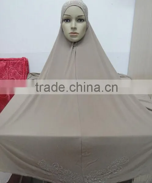 H302 New Style Big Size Hijab With Stones,no Stiff on Front,pray Hijab photo-5