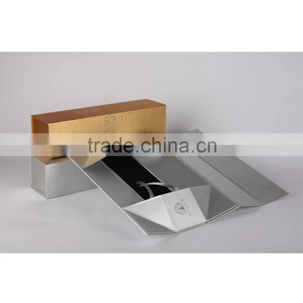 Wine Bottle Folding Box/flat Foldable Gift Box/wine Packaging Box