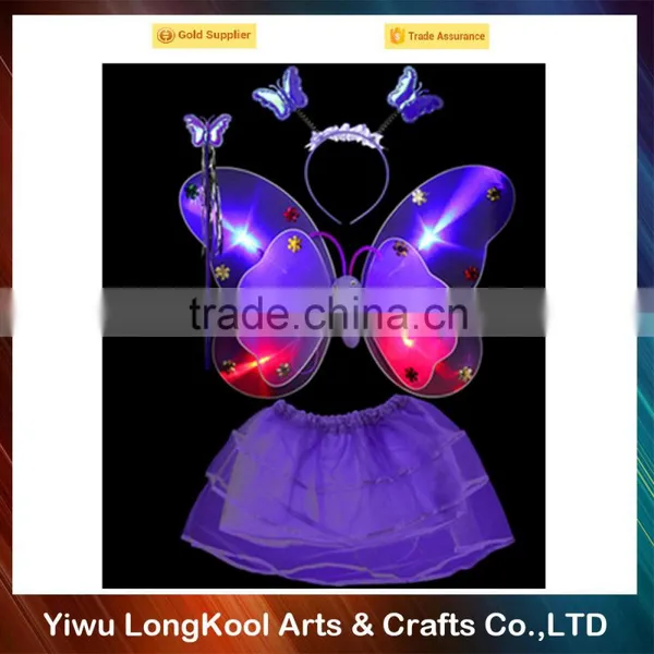 New Arrival Hot Sale Light up Fairy Wings Set Party Led Belly Dance Wings photo-4
