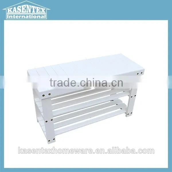 Wooden Shoe Changing Bench Layers Shoe Storage Stool