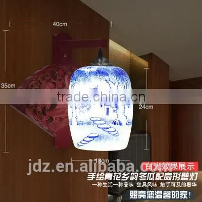 Chinese Style Jingdezhen Hand Painted Wall Lamp Night Light Porcelain Ceramic Bedroom Coffee Bar Restaurant Kitchen Lights photo-6