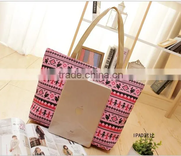 Leisure Fashion Printed Canvas Beach Bag;Waterproof Large Tote Beach Bag/beach Tote Bag photo-6
