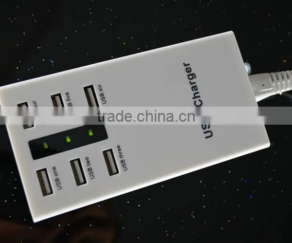 6 Port Usb Charger 5V 8A White Power Adapter