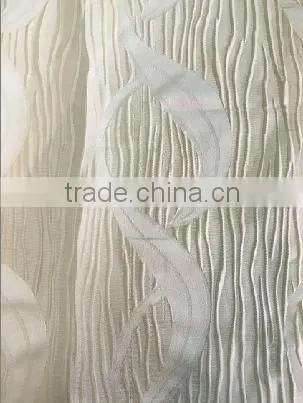 New Arrival 100% Polyester Leaf Design Emboidery Like Jacquard Curtain Fabric