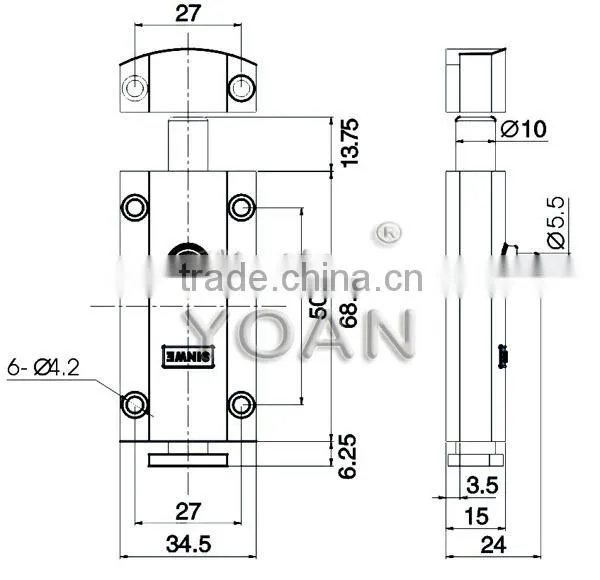 High Performance High Safety Barrel Bolt Lock photo-2