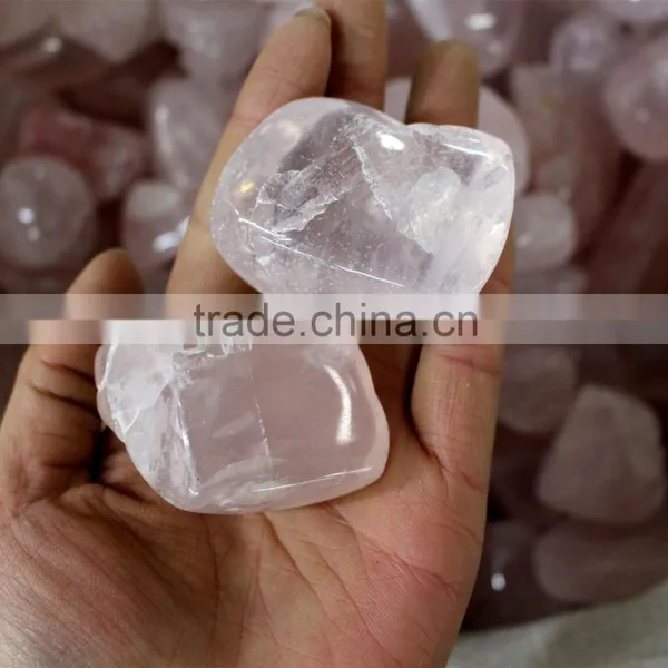 Natural Polished Rose Crystal Macadam Stones photo-2