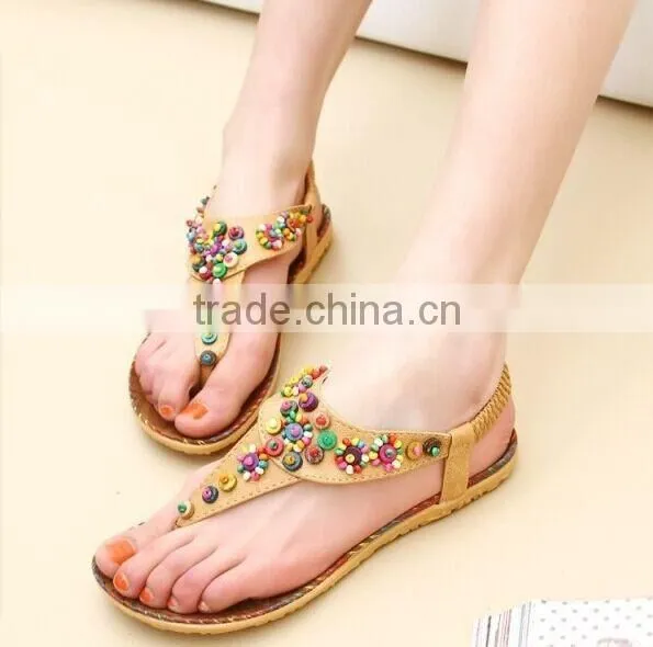 2015 Sweet Summer Leisure Beaded Sandals Latest Fashion Sandals photo-4
