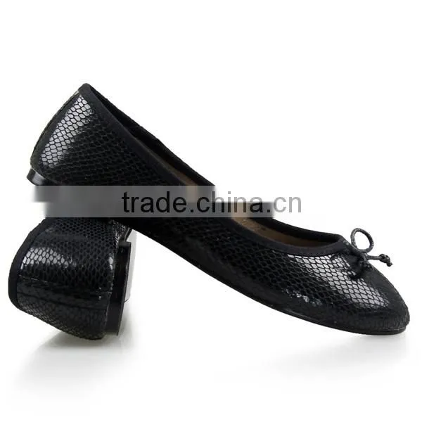 2015 Summer New Ladies Womens Snake Skin Print Flat Shoes Ballerina Ballet Flats Black Plus Size Free Shipping photo-3