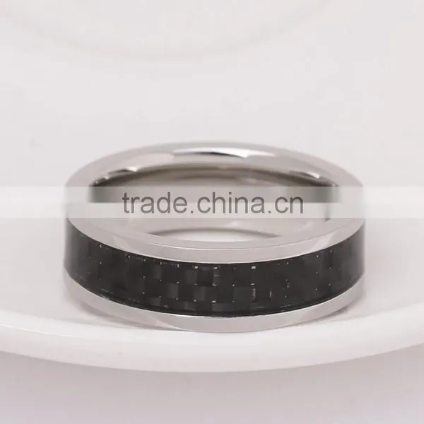 316 Stainless Steel Black Lattice Gold Fnger Ring Without Stone photo-2